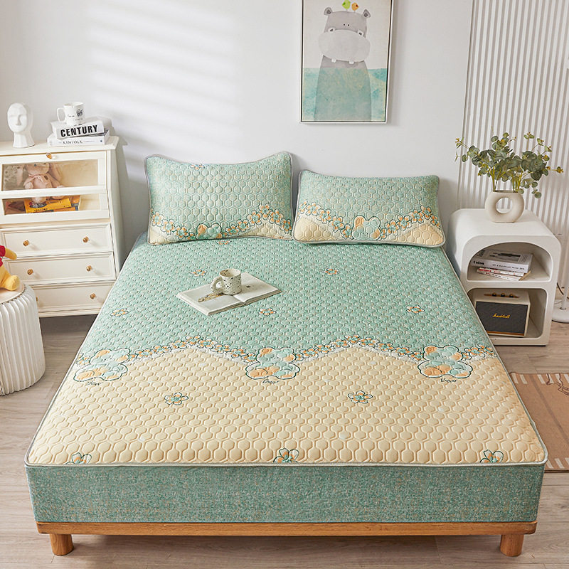 夏季乳胶凉席三件套加厚可折叠水洗凉感丝空调席冰丝凉席床笠批发