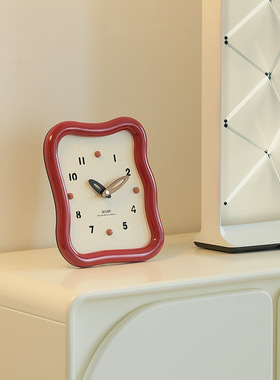 wozoom屋准家居卧室奶油风时钟客厅玄关装饰品电视柜座钟桌面