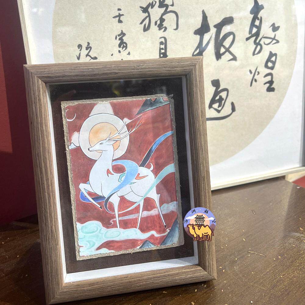 莫高窟墙皮泥板画敦煌文创简约图片