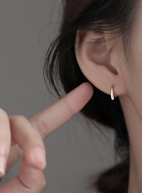 ACC水滴耳钉女999纯银2025年新款爆款高级感养耳洞耳环轻奢耳饰品