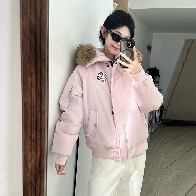 黄子弘凡同款NICEBAD原WORKSOUT连帽毛领派克羽绒棉服复古保暖