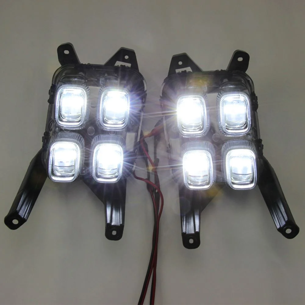 适用于KA KX5日行灯 改装专用四眼雾灯总成行灯 led日行灯 KIA