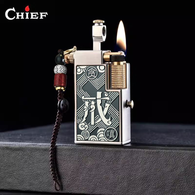 首领二代升级抬臂侧滑煤油打火机创意双油仓待机王高档男士礼物