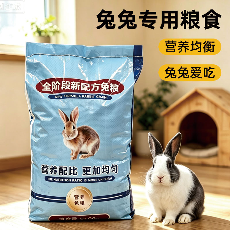侏儒兔成年幼兔专用兔粮干草图片