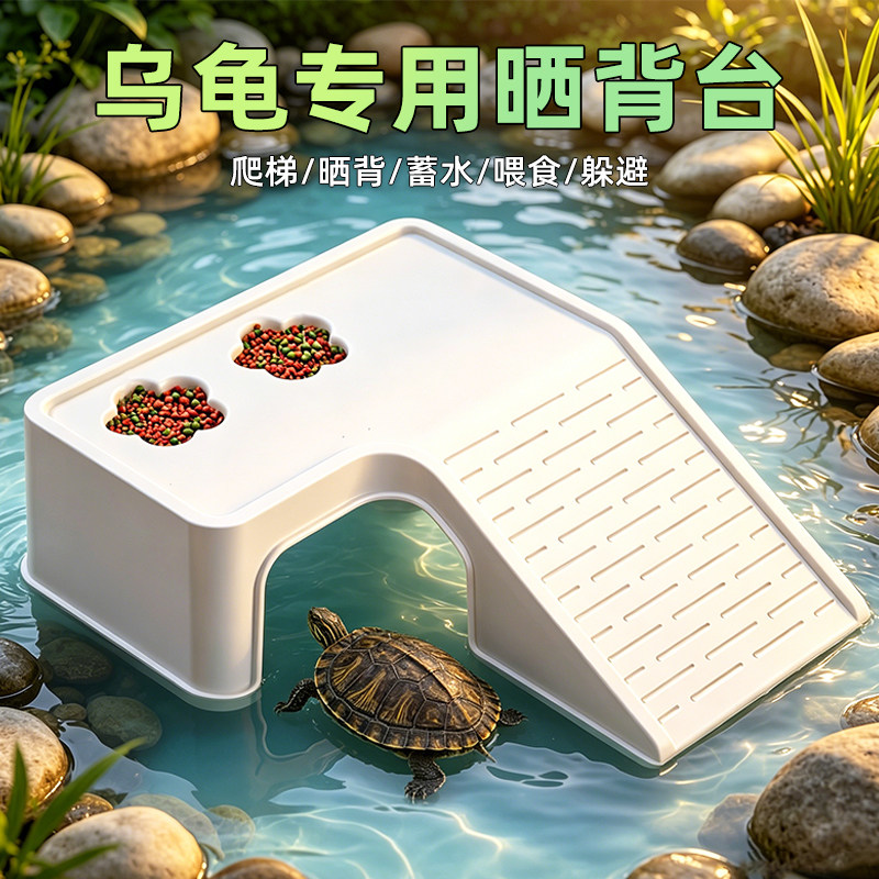 乌龟缸晒台乌龟专用过滤爬台一体巴西龟爬宠晒背造景用品