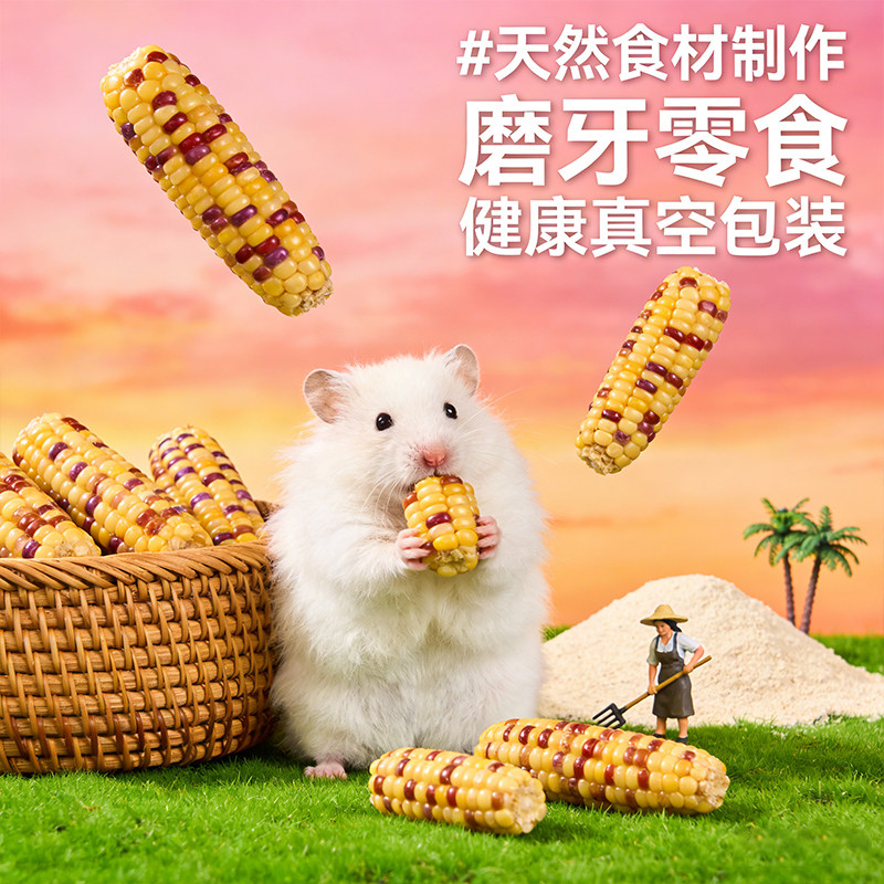仓鼠磨牙玉米棒粮食迷你小玉米豚鼠龙猫刺猬兔子金丝熊磨牙零食物