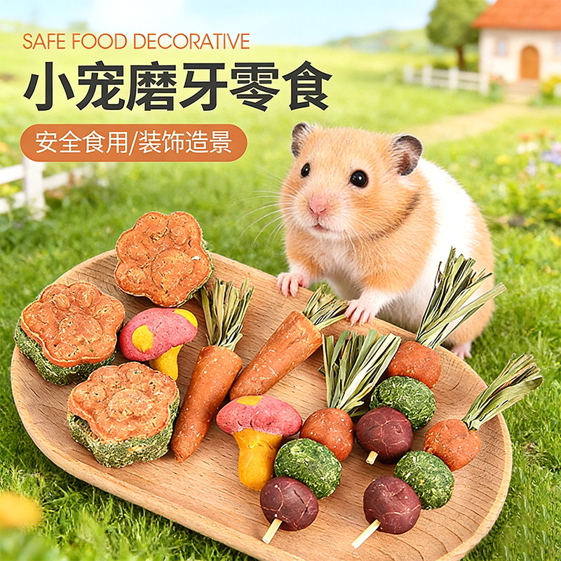 仓鼠磨牙棒胡萝卜小零食宠物饲料神器金丝熊粮食专用兔子生活用品