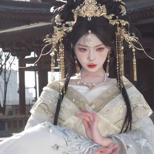 素超仙新款 汉元 神女改良魏晋风重工刺绣仙侠古装 套装 霁月瑶光