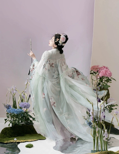 清欢纪汉服女夏季原创设计花萼相辉诃子裙重工刺绣大袖衫 现货