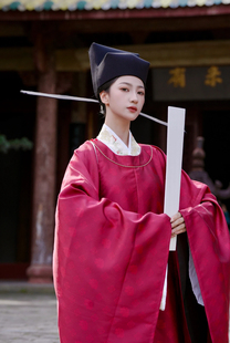 状元郎男款宋制圆领袍婚服全套秋冬季红色系女驸马