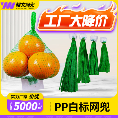 带标签水果网袋批发超市蔬菜小网兜塑料网眼袋子尼龙手提小编织袋