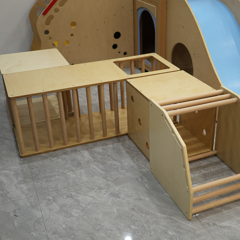 早教木制感统教具组合婴幼儿体能训练大肌肉运动学步攀爬穿爬钻洞