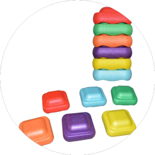 彩虹过桥石过河石感统训练器材平衡训练儿童早教玩具踩踏石家用