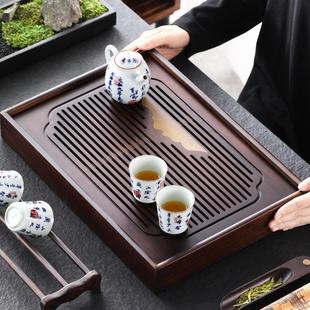 简易托盘实木茶具干泡小型储水式 9RAM竹长方形茶盘家用2021新款