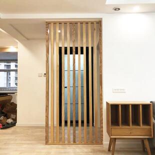 饰隔断座屏餐厅立柱屏风 北欧家用客厅实木竖条屏风进门玄关浴室装