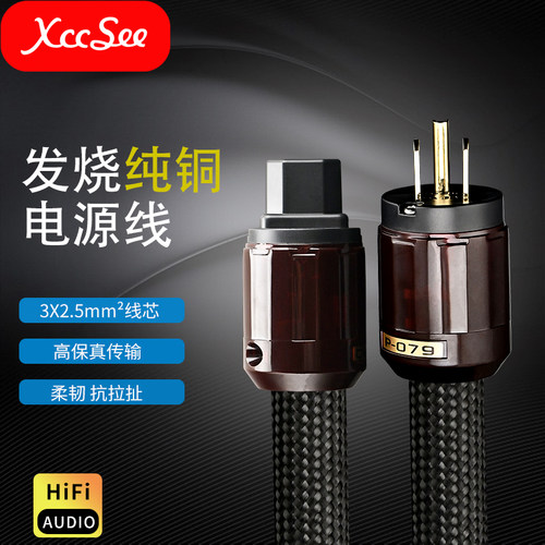 XCCSEE发烧电源线无氧铜镀金插头