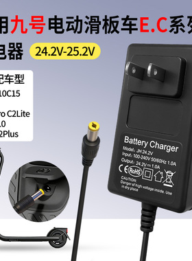 适用九号电动滑板车充电器C8C10C2pro系列E2PLUS快充DC头配件24V