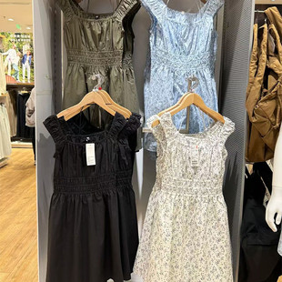 VM NY NB UR2025夏甜美减龄海边度假风碎花褶皱吊带连衣裙477842