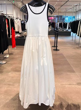 VM NY NB UR2025夏法式甜美撞色针织拼接无袖背心连衣裙长裙女ins