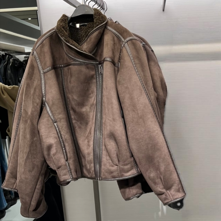 VM NY NB UR2025冬皮毛一体休闲风宽松长袖双面夹克外套3548264 z