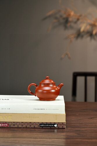 闪购 宜兴紫砂壶朱泥潘壶120CC家用手工泡茶壶紫砂功夫茶具茶壶
