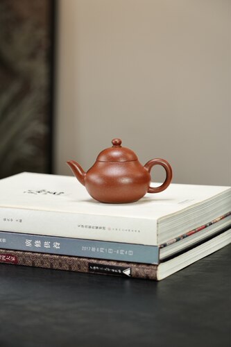 闪购 宜兴紫砂壶小号红降坡泥梨形壶110CC家用手工泡茶壶紫砂茶具