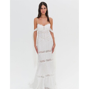 Lemons24春夏新款 and 浪漫蕾丝拼接落肩礼服连衣裙 Love 国现For