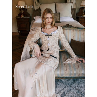 Chantelle小香风粗花呢外套 25AW 包臀伞裙 Luck Sheer