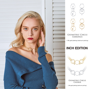 INCH 22几何冷淡风镂空圈圈黑夜邀请函耳环choker颈链 EDITION