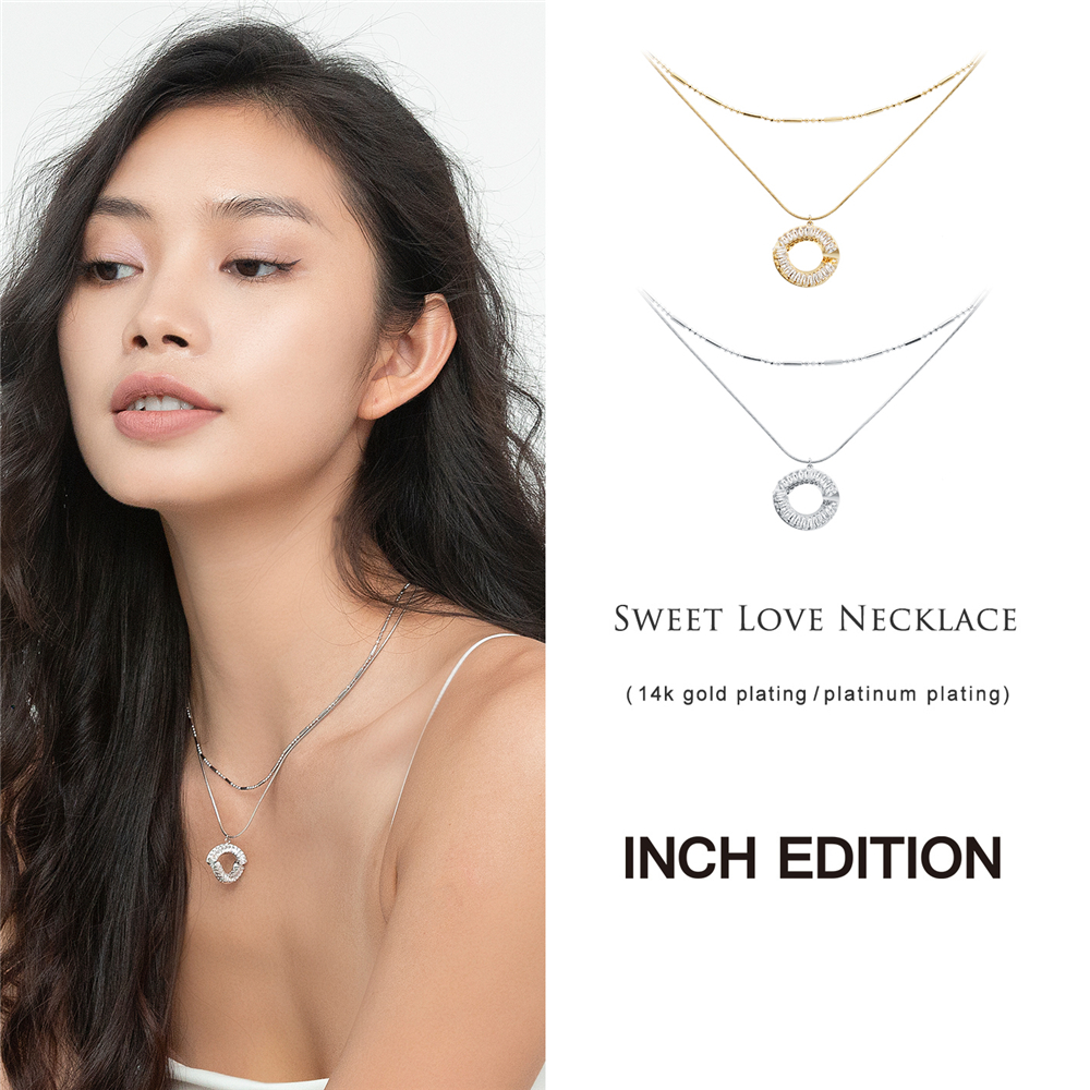 INCHEDITION环形锆石叠戴项链