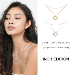 夏甜秘密环形锆石双层叠戴项链百搭配饰木兰 2R新款 INCH EDITION