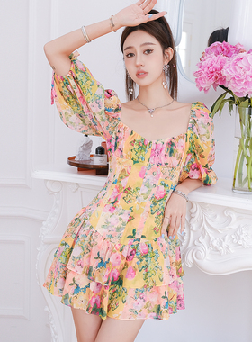 【折】For Love and Lemons 夏季花卉印花连衣裙吊带裙度假