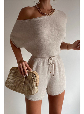 【折】RUNAWAY正品 2024早春新款斜肩针织连体裤