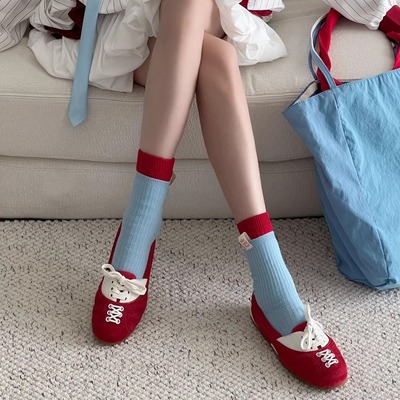 lost in echo 25春夏新款欧若风浅口红色超轻软薄底运动芭蕾舞鞋