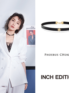 INCH EDITION明星同款八边形太阳芒星钻石choker项圈锁骨链女百搭