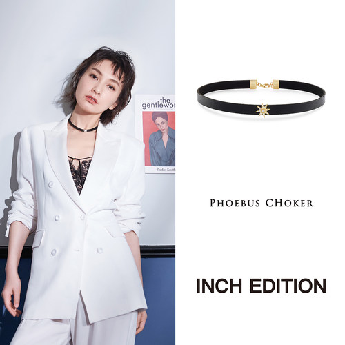 INCH EDITION明星同款八边形太阳芒星钻石choker项圈锁骨链女百搭