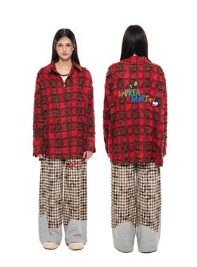 Andrea Martin 24秋季新款 红色肌理流苏衬衫