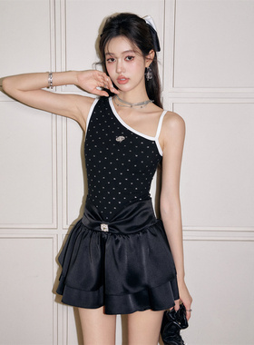 Three Quarters 24新闪粉蝴蝶结假两件背心头花苞蛋糕裙木兰合集