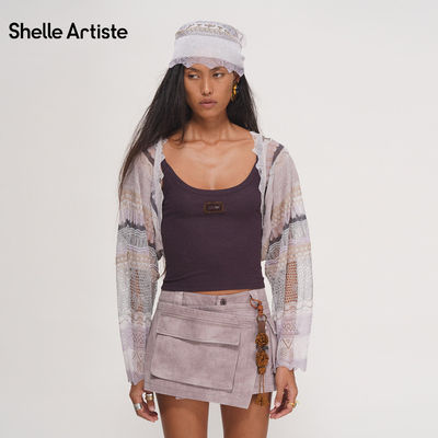 Shelle artiste 26夏干杯吧钩花针织镂空拼慵懒外搭罩衫长袖开衫
