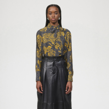 【清货折34】Ports1961宝姿秋新款像素化玫瑰印花衬衫女