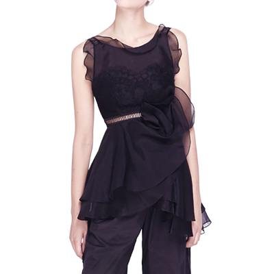 木兰买手店【清货折】whole9yard短袖上衣短裤纱拼接简约气质夏季