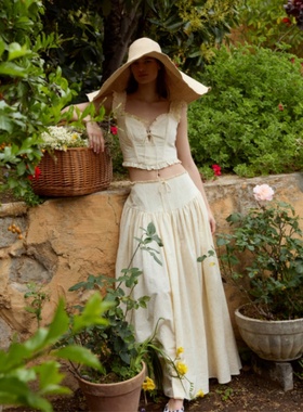 国现For Love and Lemons24春夏新款 田园菲菲边上衣半身裙