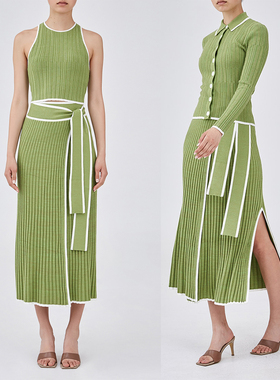 【折】CMEO GIVE YOU 露肩修身针织上衣背心系带半裙