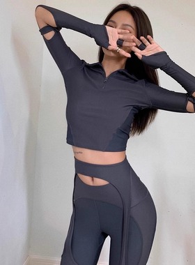 【5折清货福利】Hyein Seo暗黑风机能高领半拉链上衣长裤