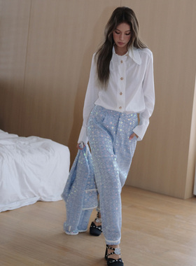 现货Sister Jane 2S  Windmill Tweed5月夹克外套蓝裤子白衬衫