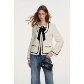 Diana 小香风撞黑蝴蝶结外套烟花烫钻直筒牛仔裤 Vevina 2026SS