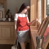 短款 FOR 连衣裙韩系 叠穿小蛋糕 正肩T恤蛋糕长裙 WHY 25SS