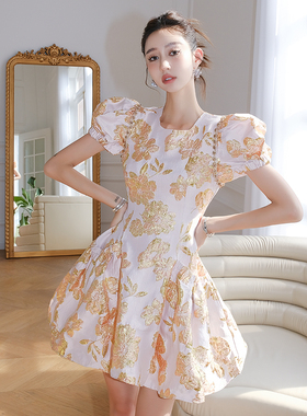 【折】设计师Sister Jane木兰买手店春夏新花朵浮雕泡泡袖连衣裙