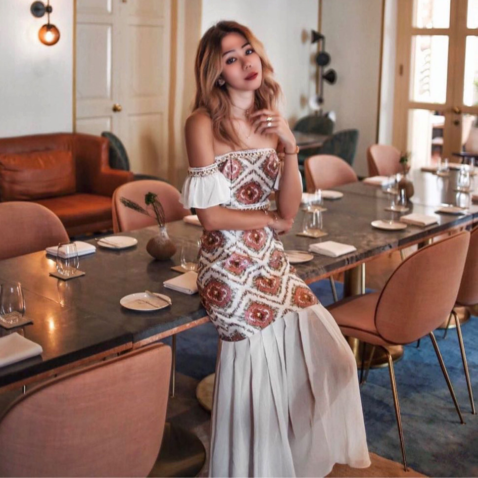 【清货折】 Asilio风琴喇叭袖吊带露肩衬衫裙玫瑰印花半裙短裤