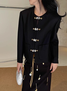 4折 ICE DUST 新中式黑色西装女